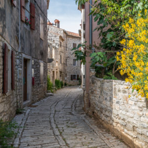 Narrow street in the old town of Bale, Istria, Croatia Narrow street in the old town of Bale, Istria, Croatia
